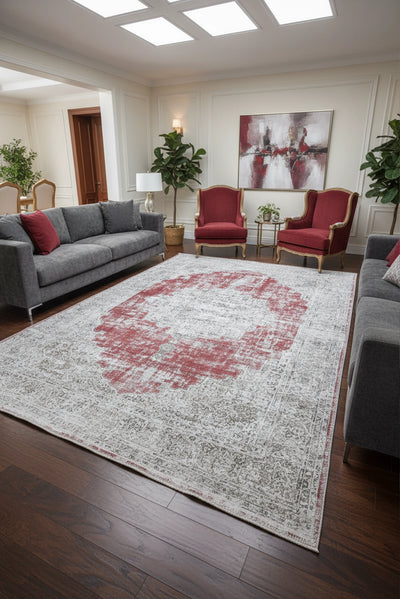 New Jersey Distressed Rug - 129 Red