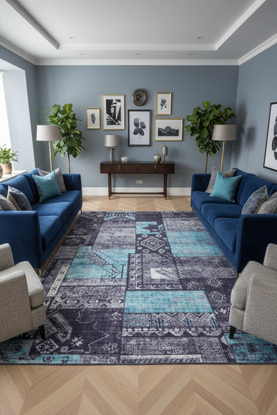 New Jersey Distressed Rug - 133 Charcoal
