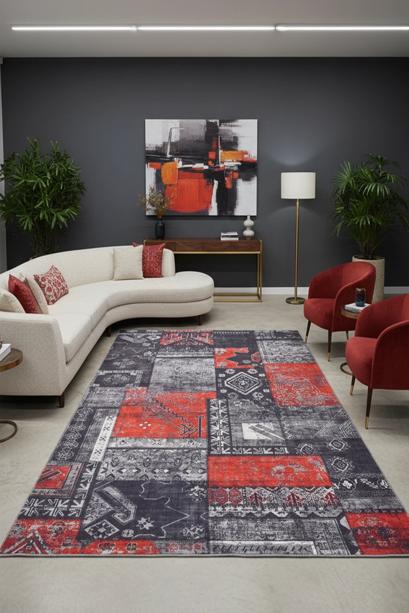 New Jersey Distressed Rug - 134 Red