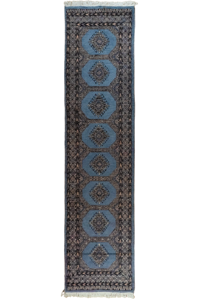 Bukhara - Hand Knotted  Wool Hallway Runner Rug 341X81 cm
