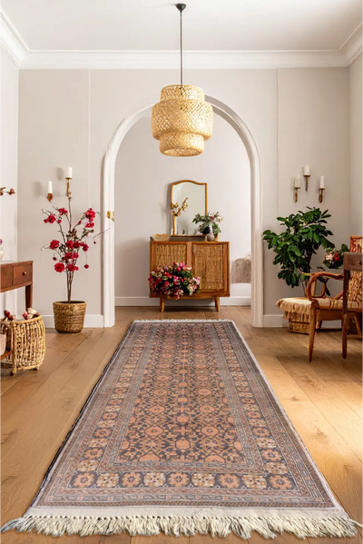 Nain Baf Hand Knotted Wool Rug | 288x95 cms