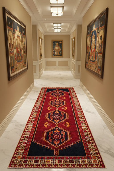 Hamadan - Hand Knotted Wool Rug - 300x125cm