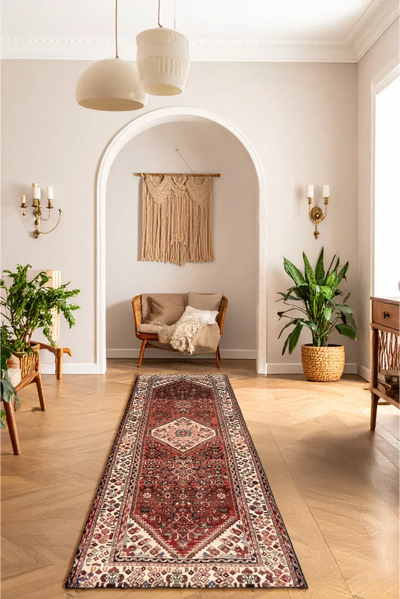 Hossainabad - Hand-Knotted 100% Wool Rug - 112 - 294x108 cms