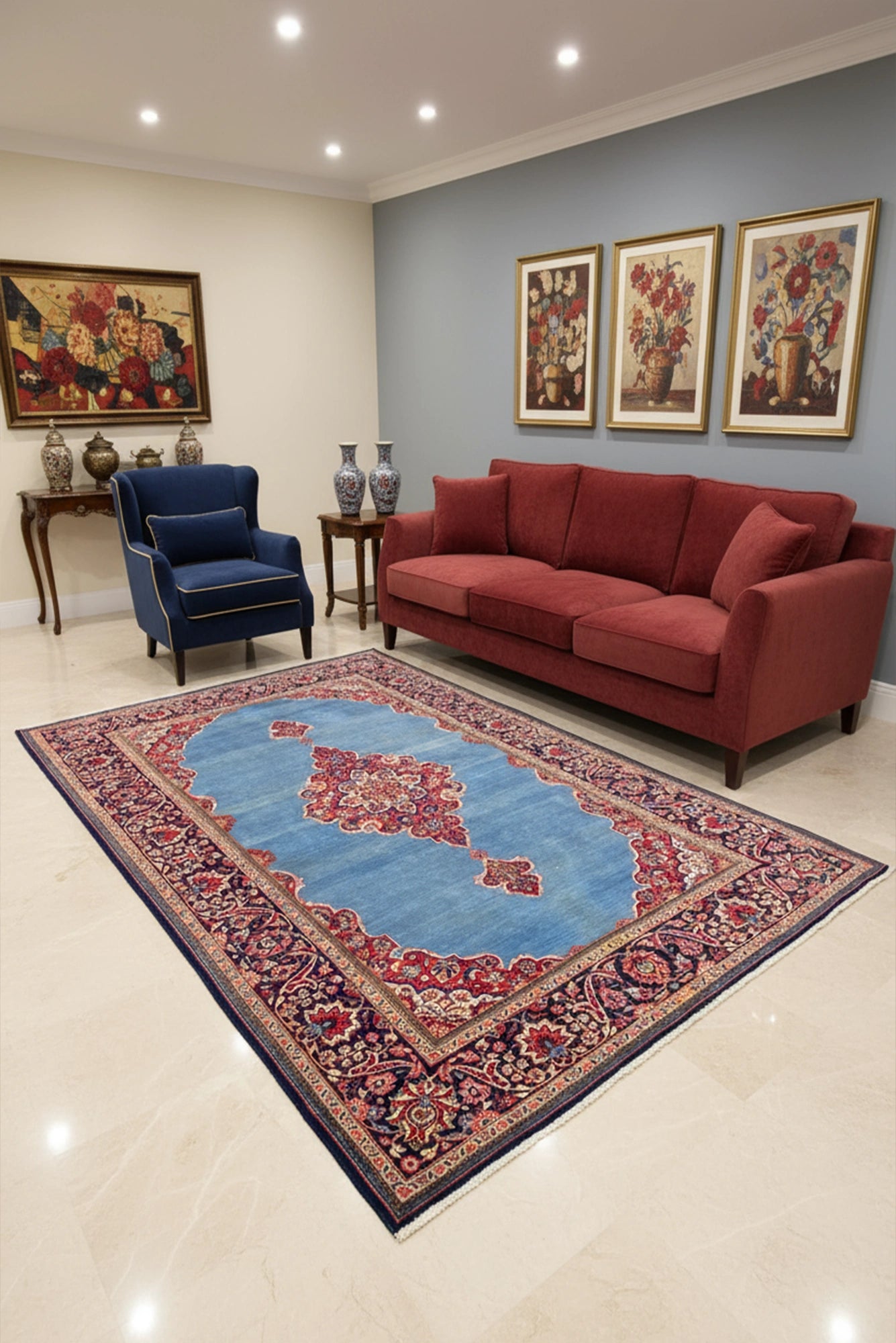 Kashan - Persian Hand Knotted Rug - 210x135 cm