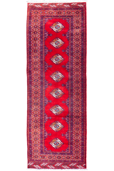 Torkoman hand knotted wool 288x100cms