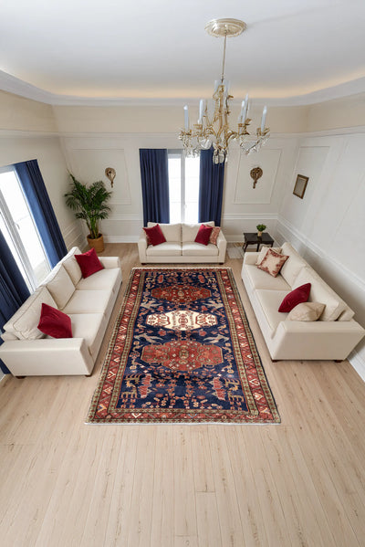 Heriz Hand Knotted Wool Rug - 300x150cm
