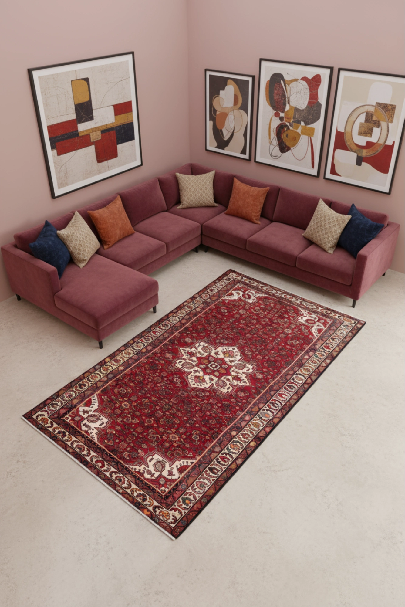 Hossainabad - Hand Knotted Wool Rug -312x160cm