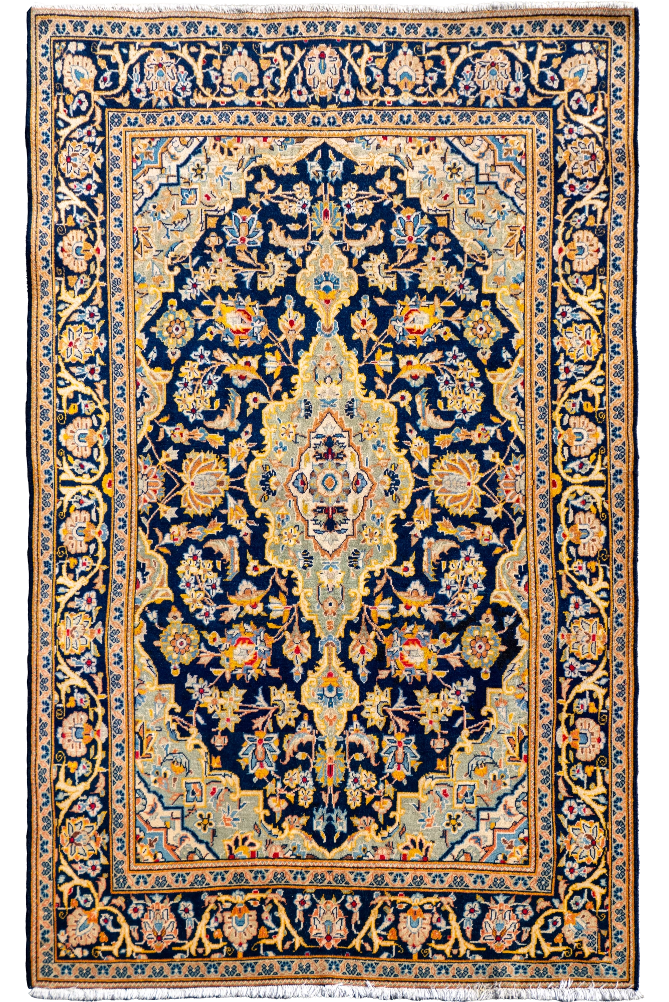 Kashan Hand-Knotted wool Rug - 210x130cm
