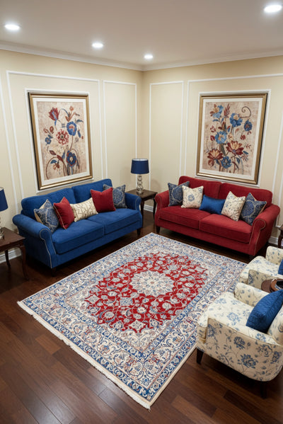 Nain Hand Knotted Wool & Silk Rug | 245x165 cm