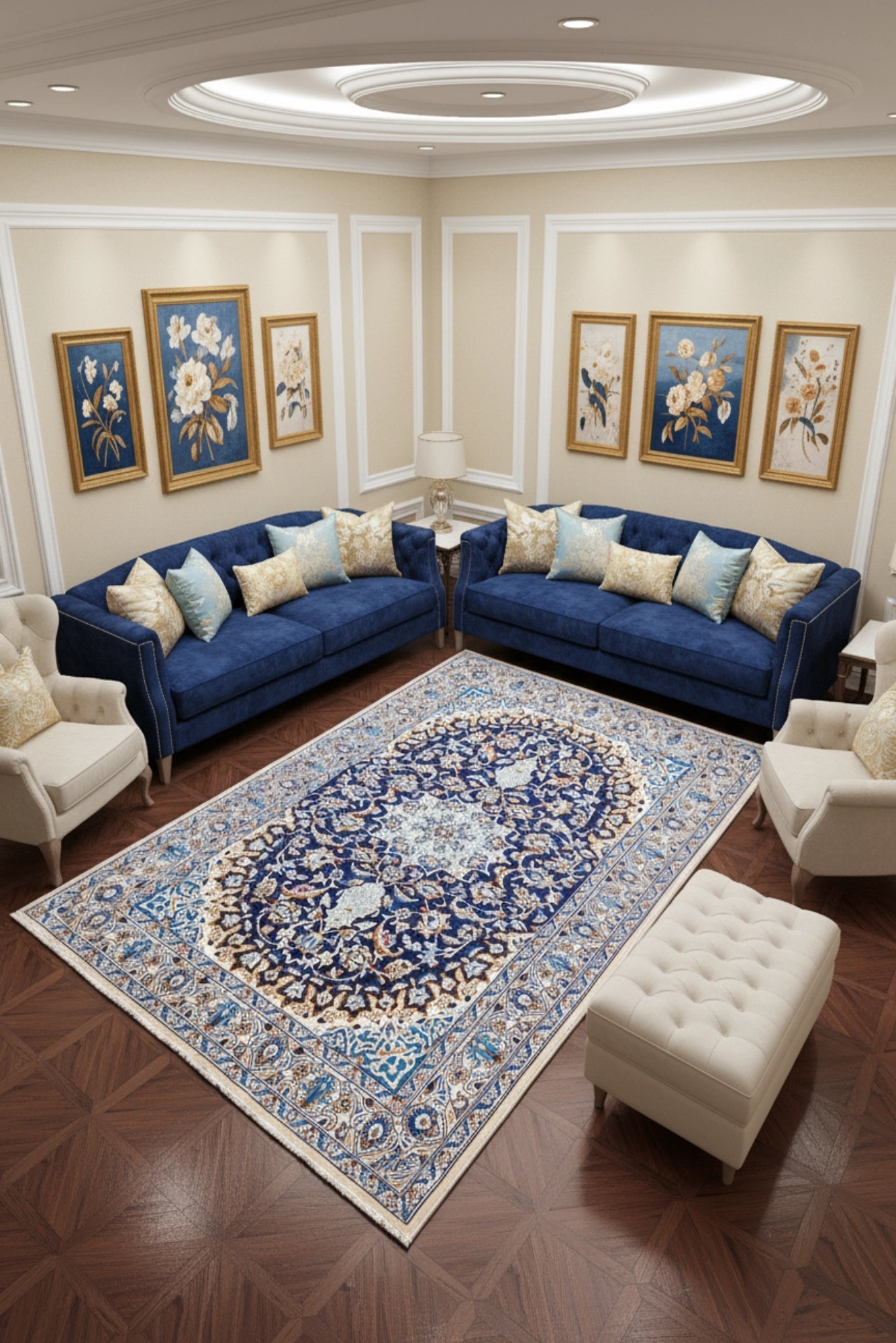 Nain Hand Knotted Wool & Silk Rug | 255x150 cm