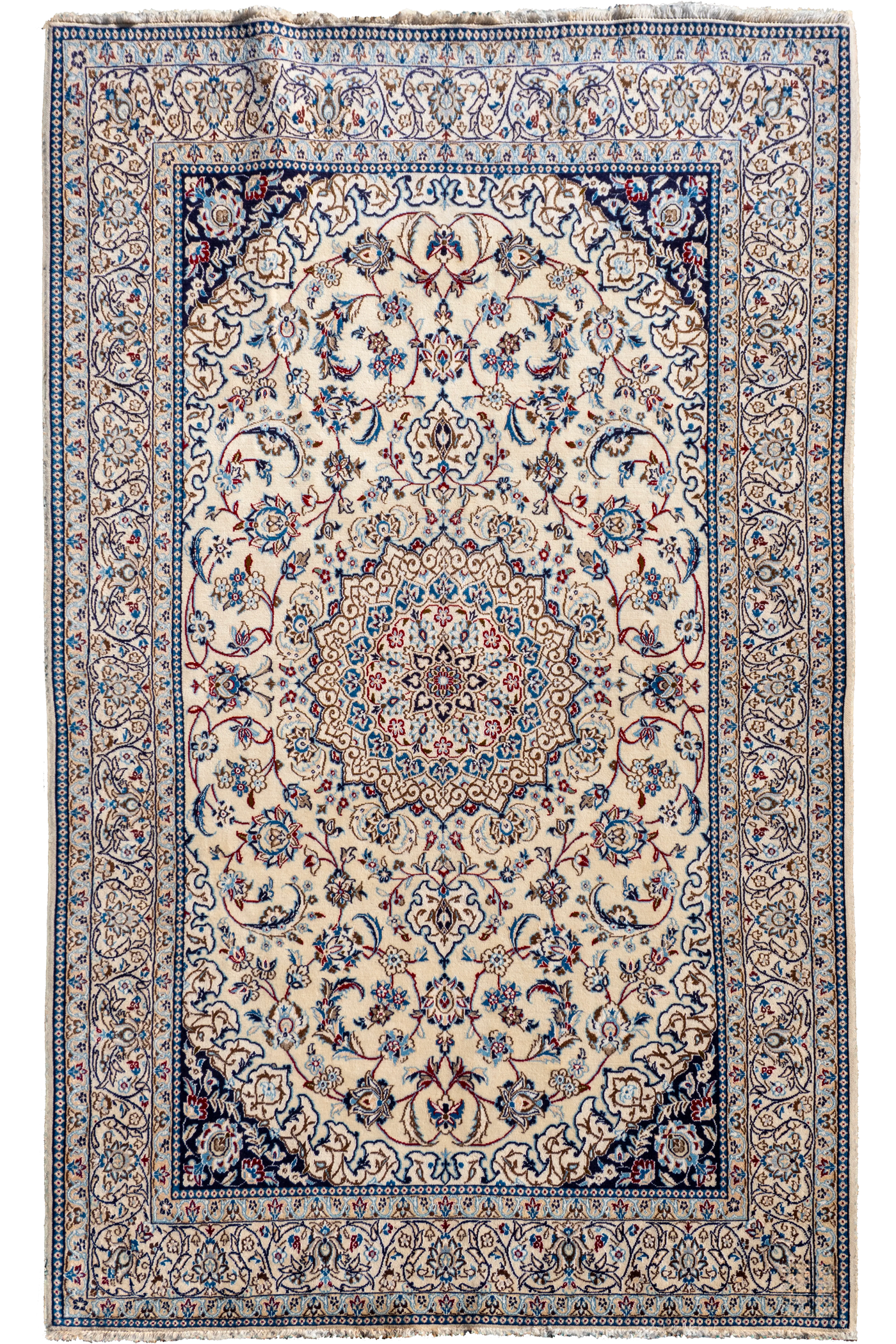 Nain Hand Knotted Wool & Silk Rug | 255X155 cm