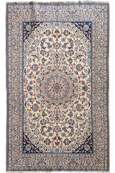 Nain Hand Knotted Wool & Silk Rug | 255X155 cm