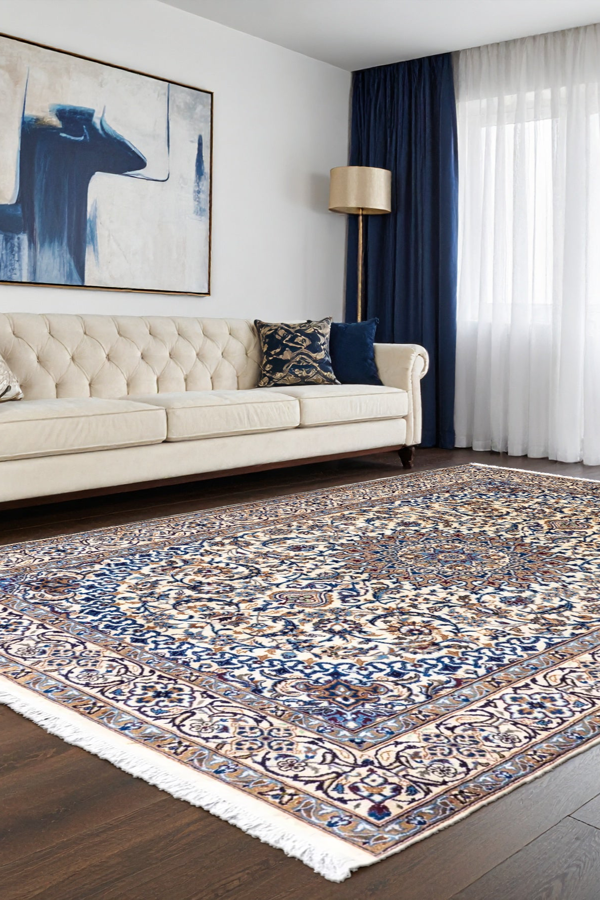 Nain Hand Knotted Wool & Silk Rug | 300x195 cms