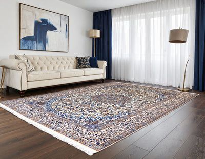 Nain Hand Knotted Wool & Silk Rug | 300x195 cms