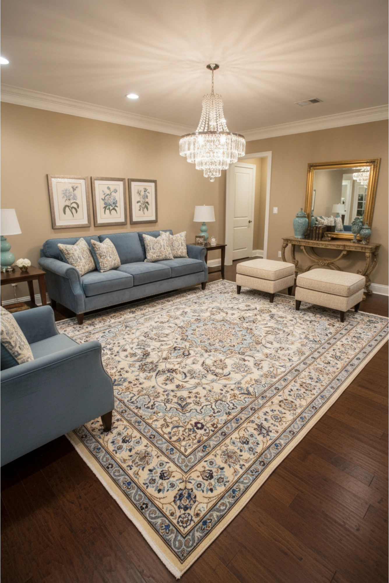 Nain Hand Knotted Wool & Silk Rug | 302x200 cms