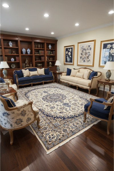 Nain Hand Knotted Wool & Silk Rug | 305x200 cms