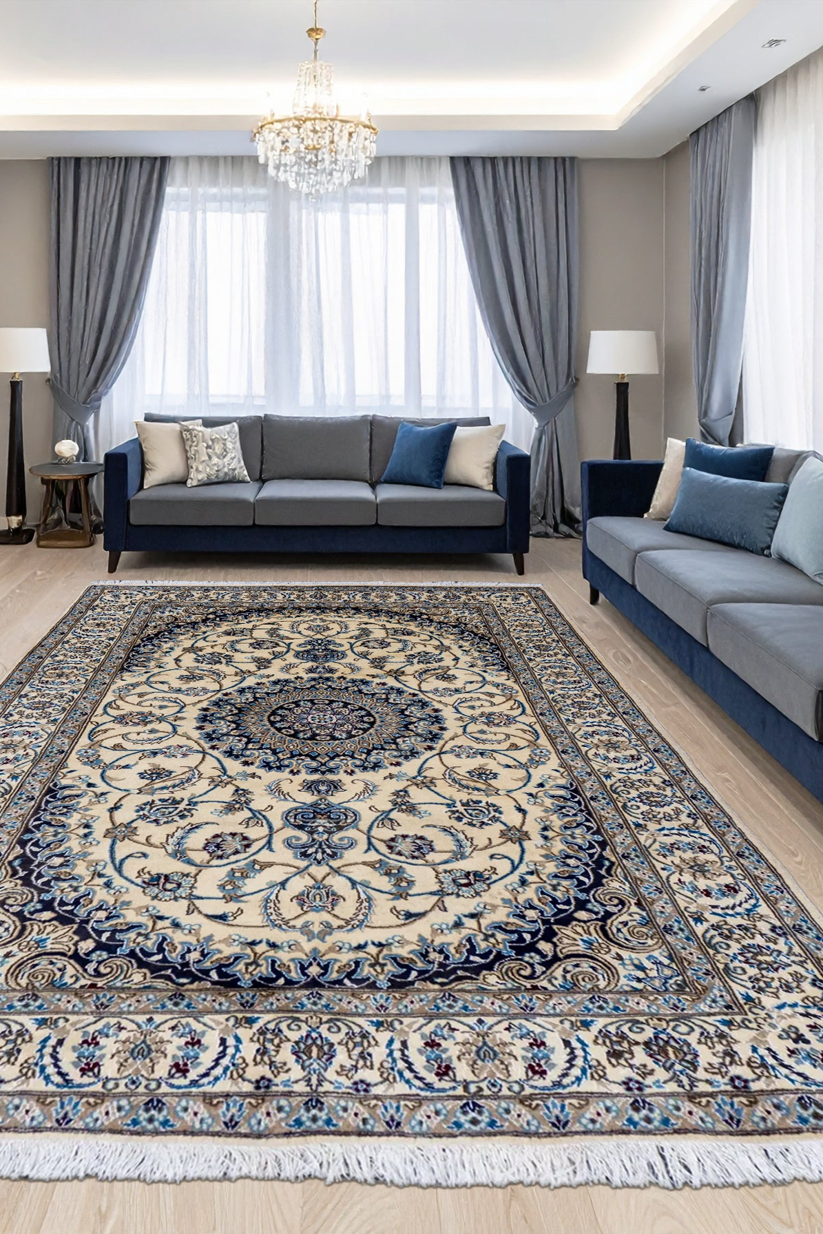 Nain Hand Knotted Wool & Silk Rug | 305x200 cms