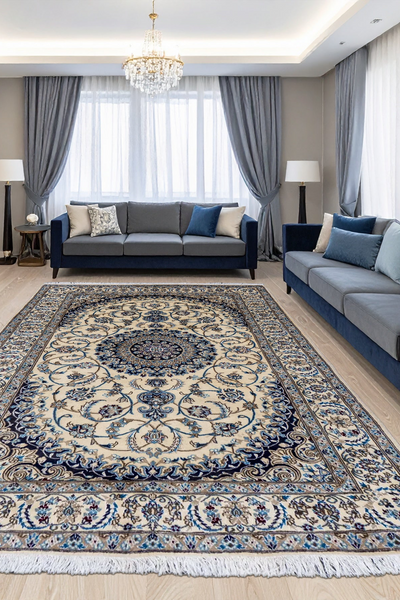 Nain Hand Knotted Wool & Silk Rug | 305x200 cms
