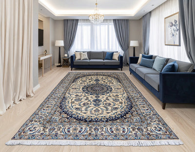 Nain Hand Knotted Wool & Silk Rug | 305x200 cms