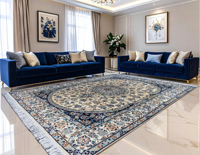 Nain Hand Knotted Wool & Silk Rug | 307x200 cms