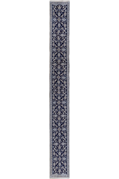 Nain Hand Knotted Wool & Silk Hallway Runner Rug 580x68cms
