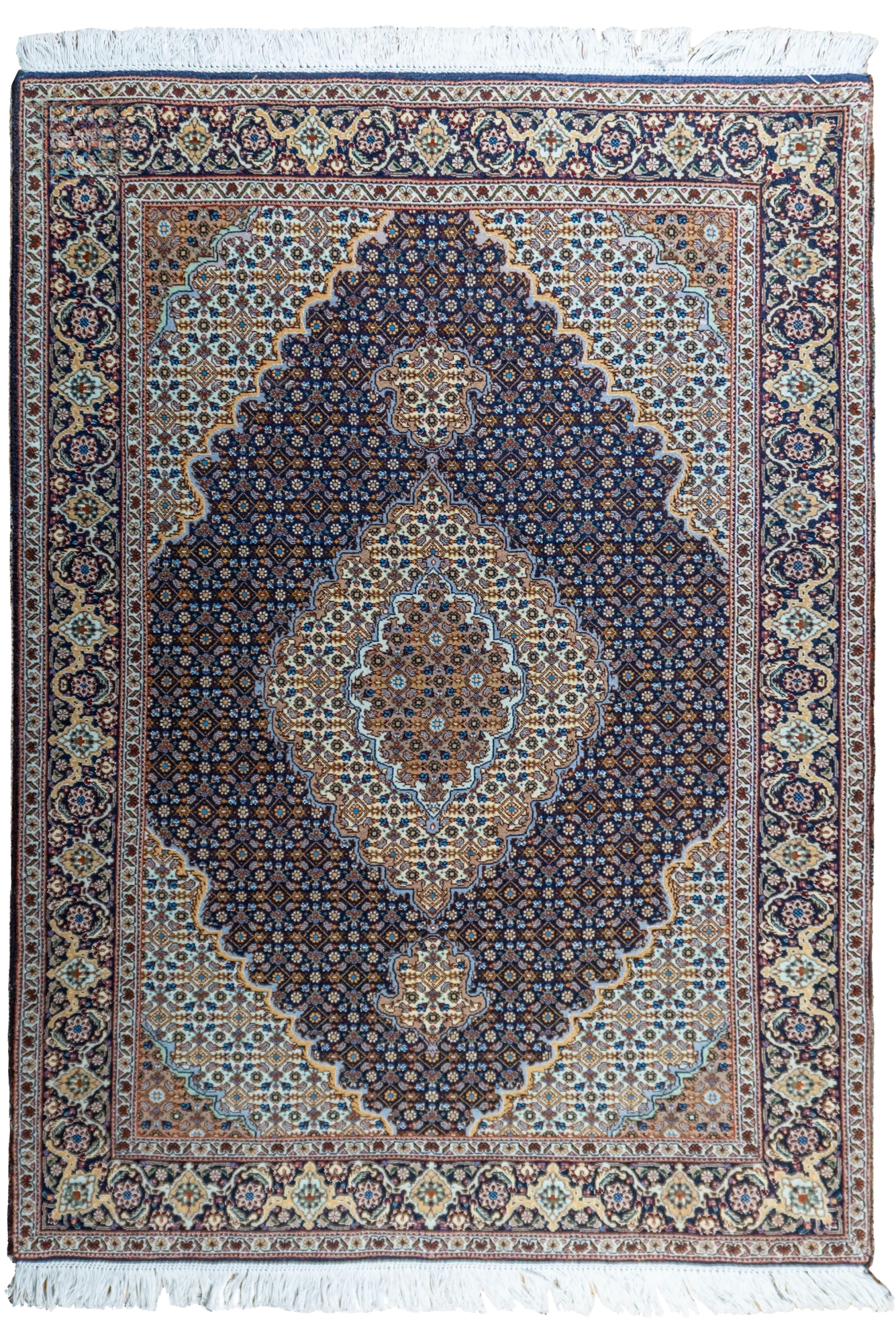 Tabriz Medallion Hand Knotted Wool & Silk Rug - 145x100 cm