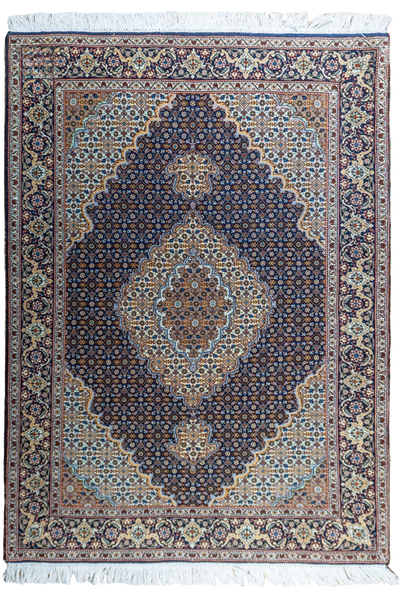 Tabriz Medallion Hand Knotted Wool & Silk Rug - 145x100 cm
