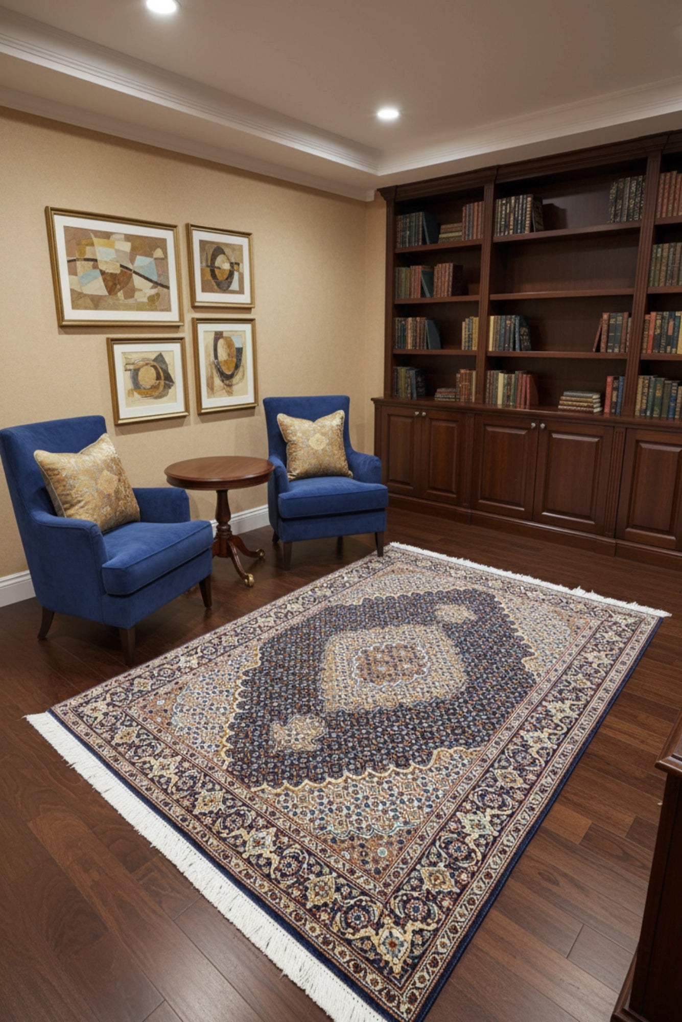 Tabriz Medallion Hand Knotted Wool & Silk Rug - 145x100 cm