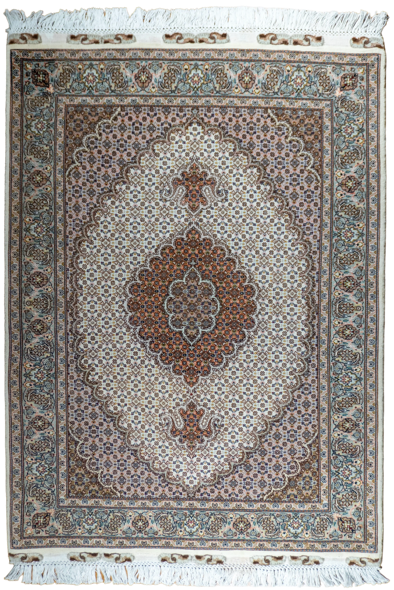 Tabriz Medallion Hand Knotted Wool & Silk Rug - 150x100 cm
