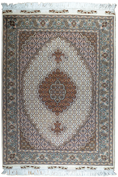 Tabriz Medallion Hand Knotted Wool & Silk Rug - 150x100 cm