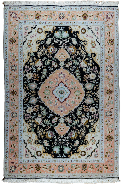 Tabriz Medallion Hand Knotted Wool & Silk Rug - 150x100 cm - 2