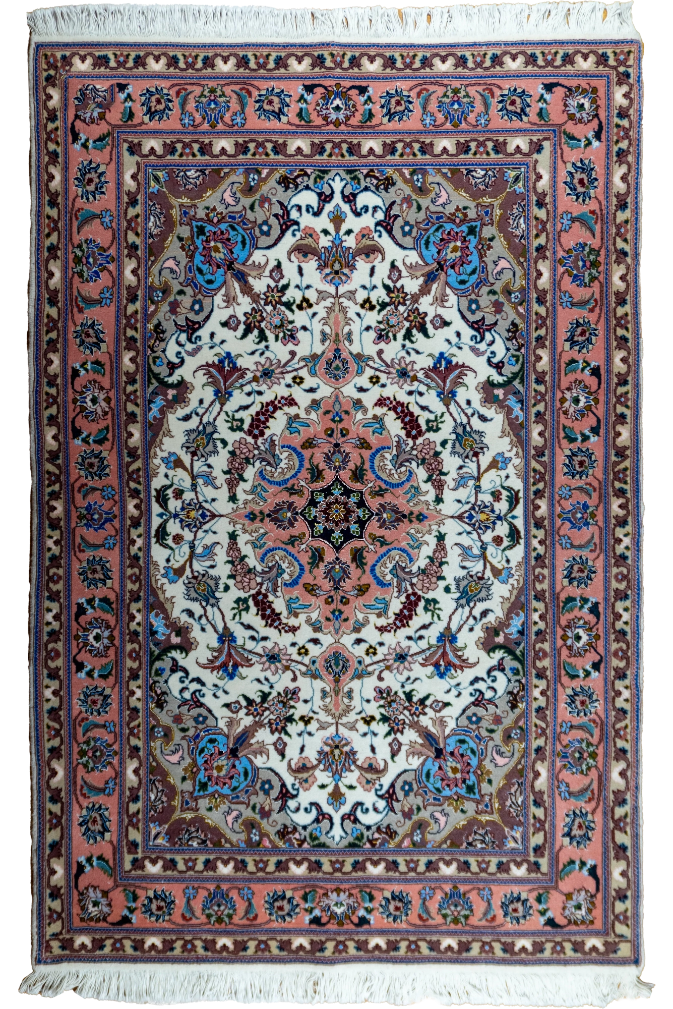 Tabriz Medallion Hand Knotted Wool & Silk Rug - 165x108 cm