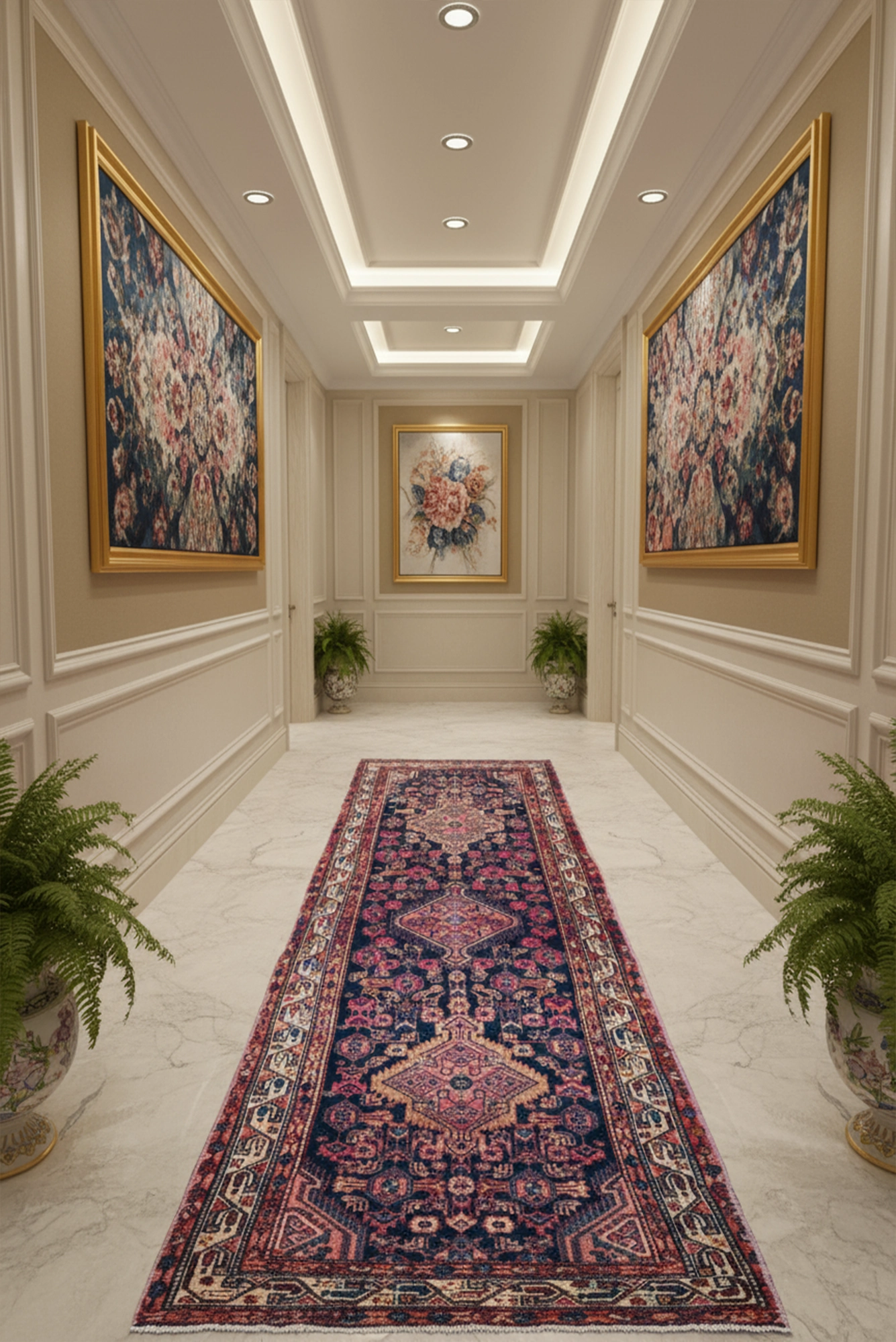 Malayer Hand Knotted  Rug - 292x100cm Hallway Runner