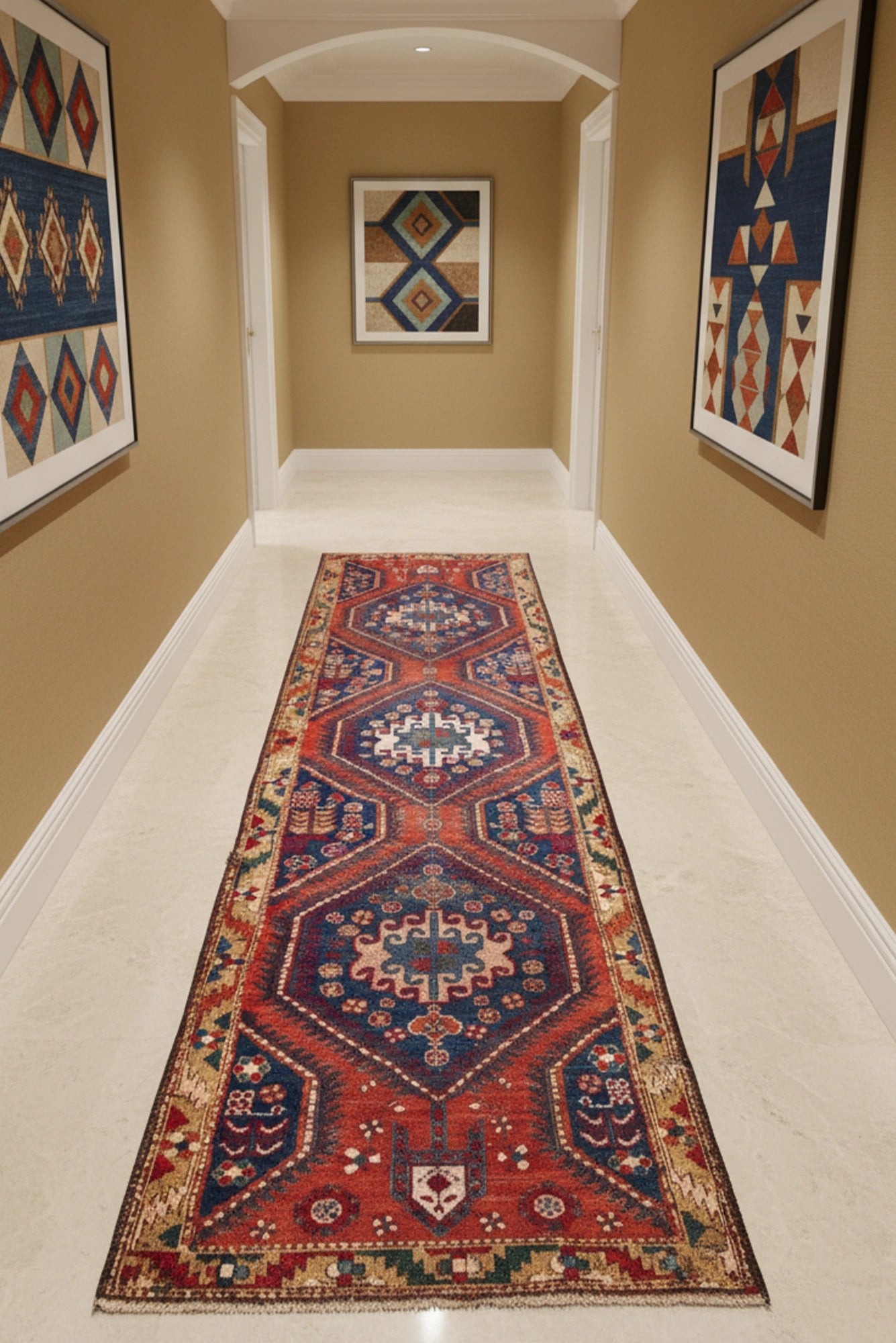 Darband Hand Knotted Wool Rug - 325 x 105cm