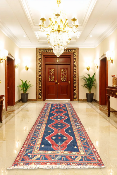 Russian Kazak Antique Wool Rug - 333x103cm