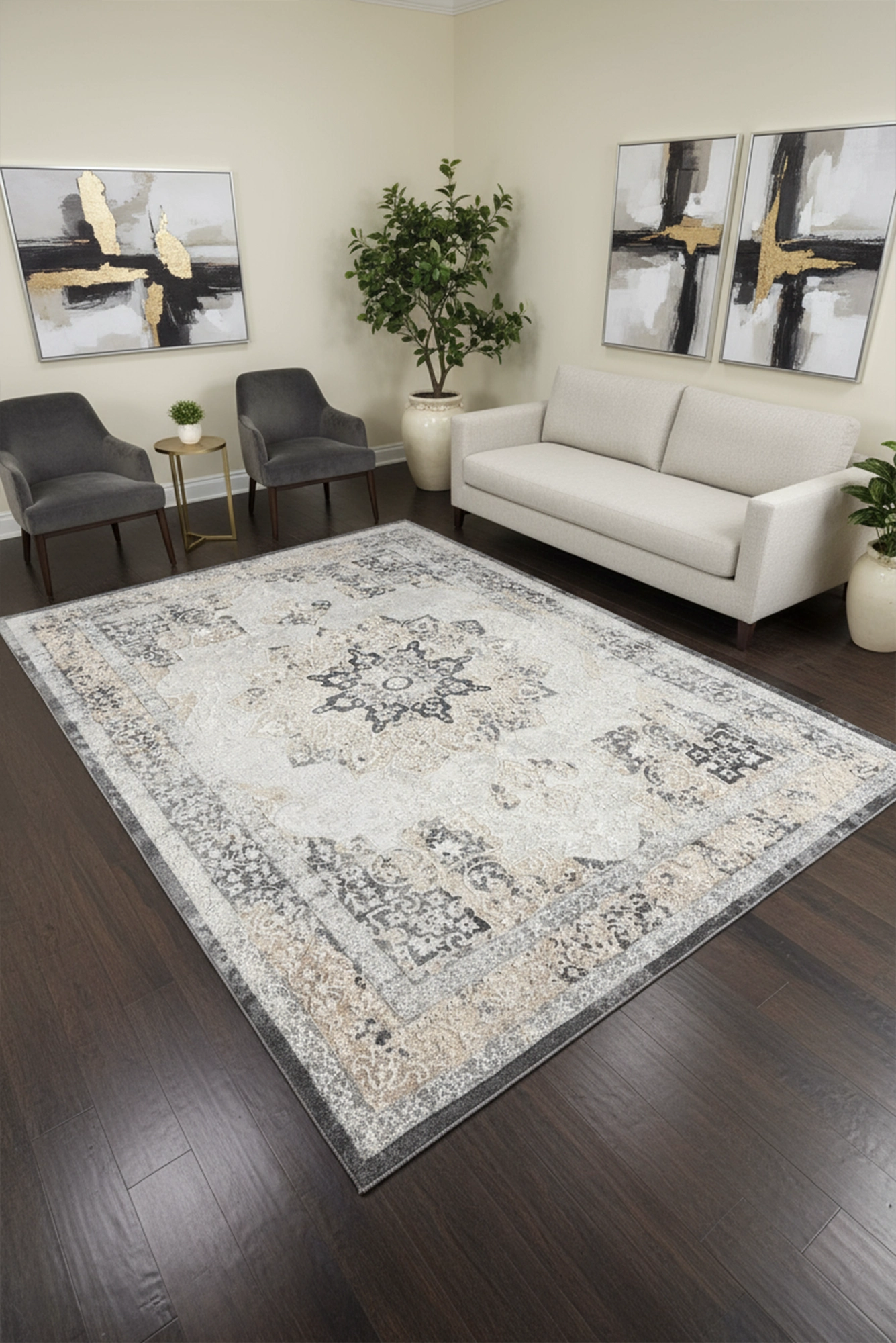 Distressed Grey Rug Soft Distressed Rugs - 7910-D.Grey | Buy Rugs Online | Cyrus Rugs