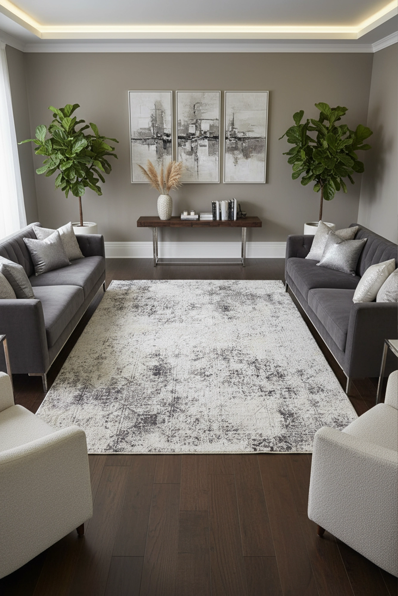 Soft Distressed Rug - 105 Grey