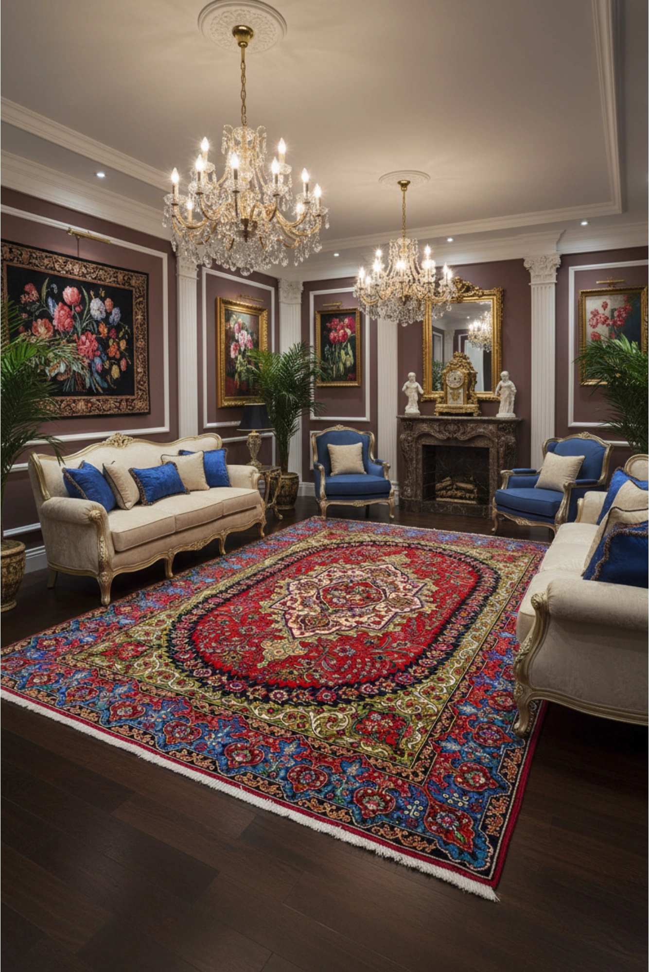 Tabriz Hand Knotted Rug - 300x200cm - Wool & Silk