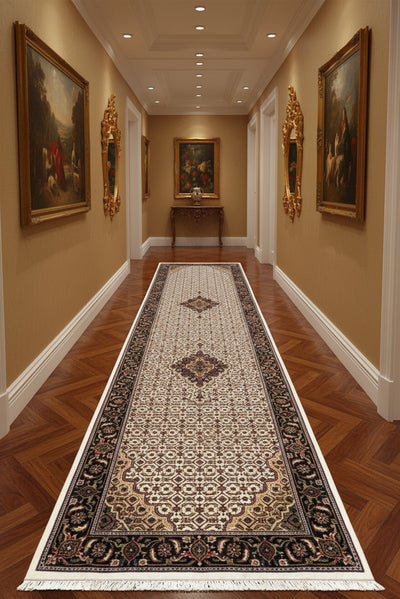 Tabriz Hand Knotted Hallway Runner - 257x73cm