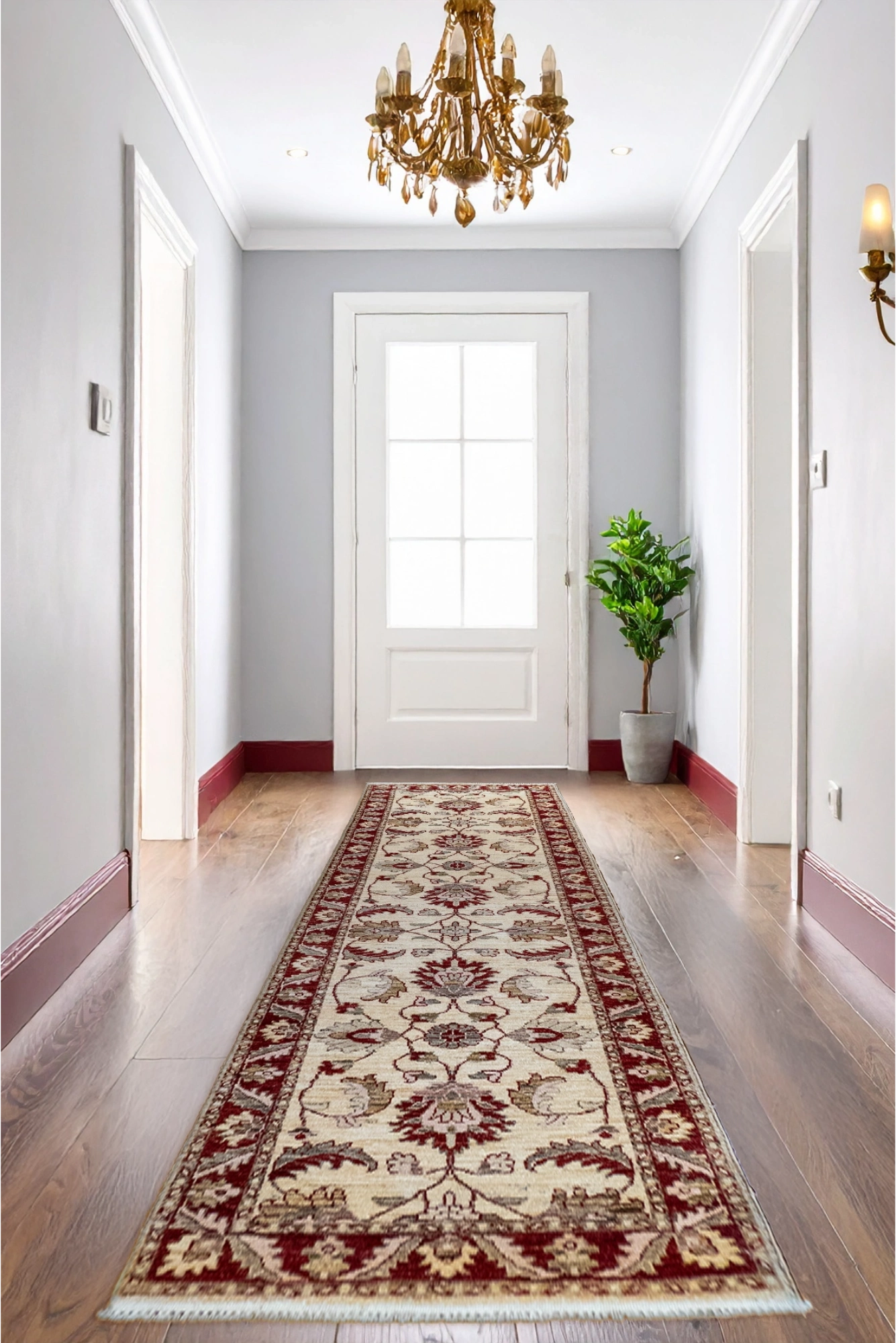 Tolidi Hand Knotted Wool Hallway Runner 303x83cm