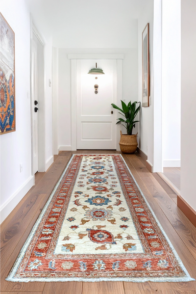 Tolidi - Uzbek Hand Knotted Wool Runner - 288x82 cm
