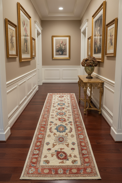 Tolidi - Uzbek Hand Knotted Wool Runner - 288x82 cm