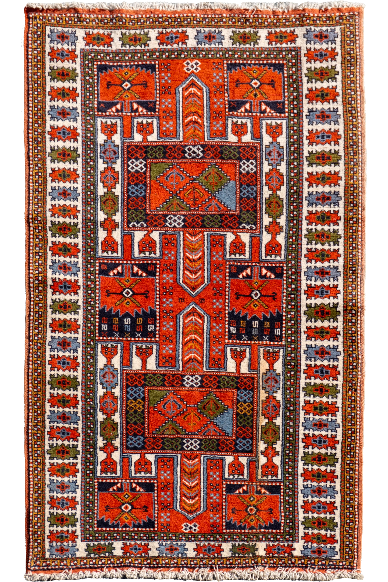 Uzbek Hand Knotted Wool Rug - 191x112 cm
