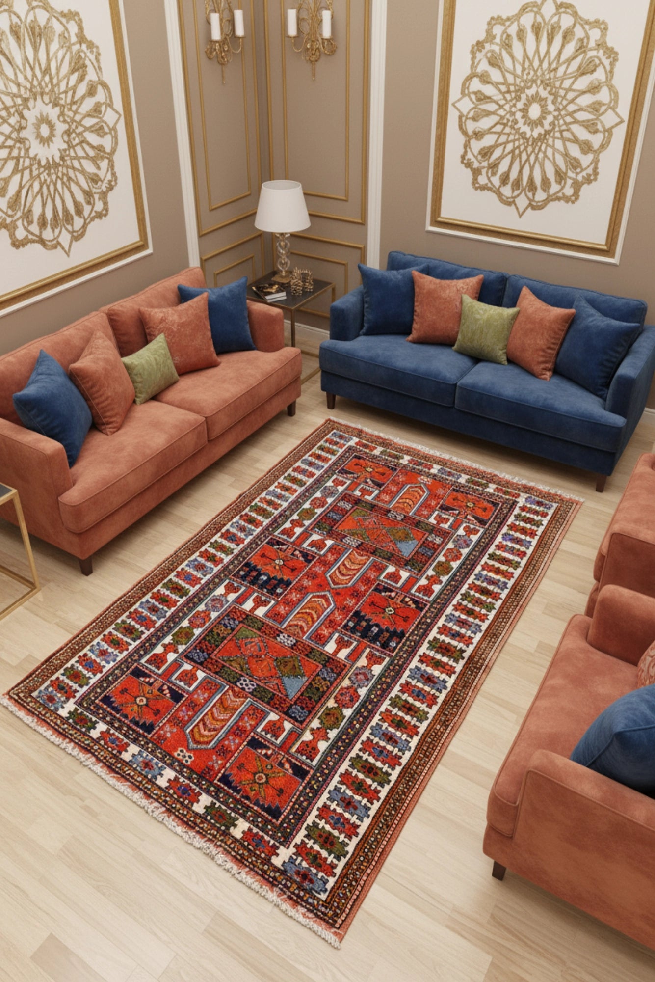 Uzbek Hand Knotted Wool Rug - 191x112 cm