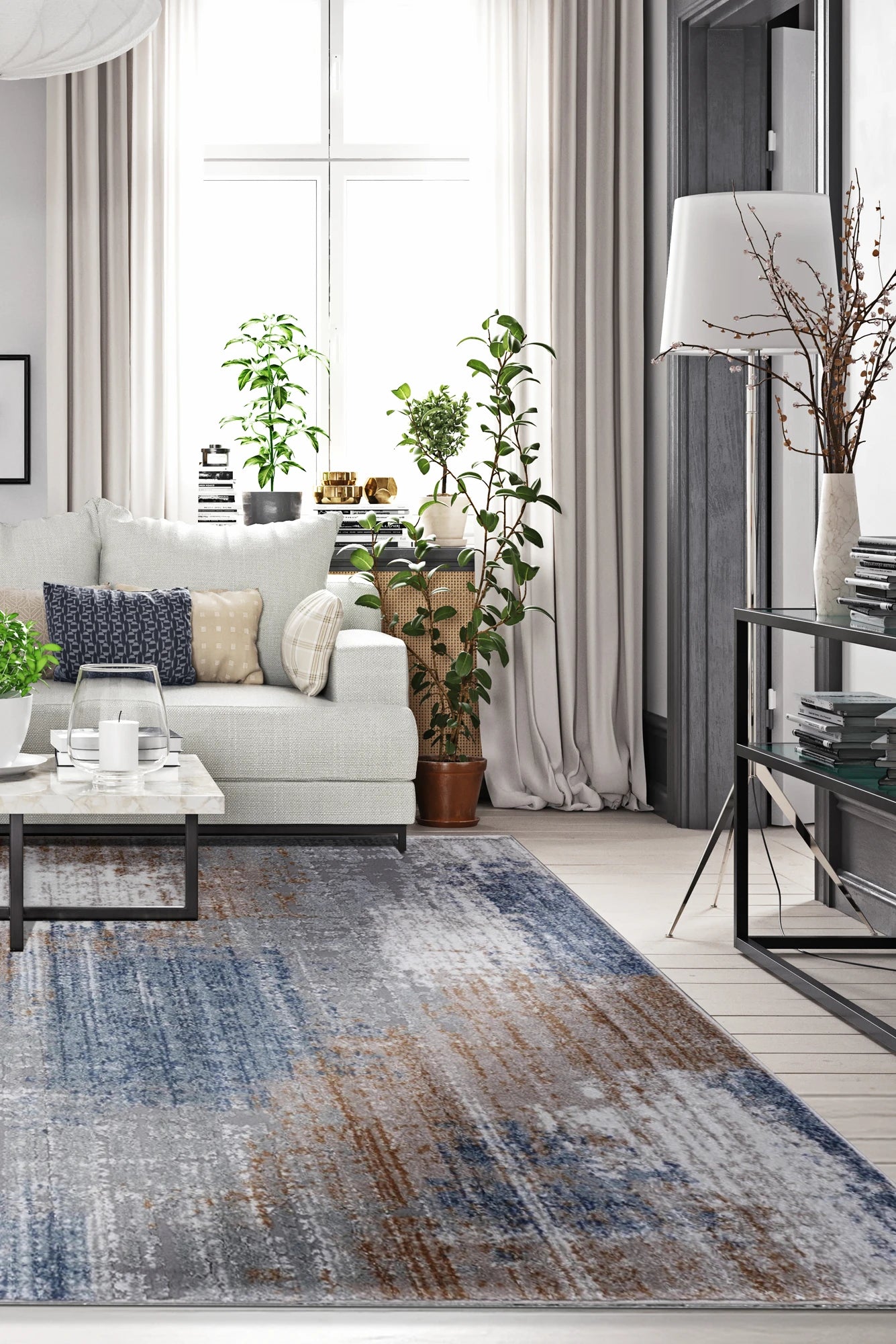 Virginia Modern Plush Rug - 106 Blue Rust