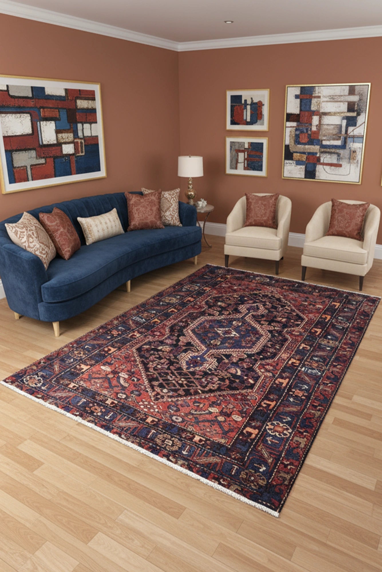Zanjan Hand Knotted Wool Rug - 260x145cm
