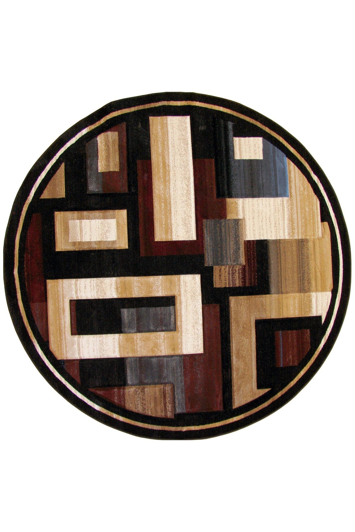 Pisa Contemporary Square Pattern Rug A056A-Black | Buy Rugs Online