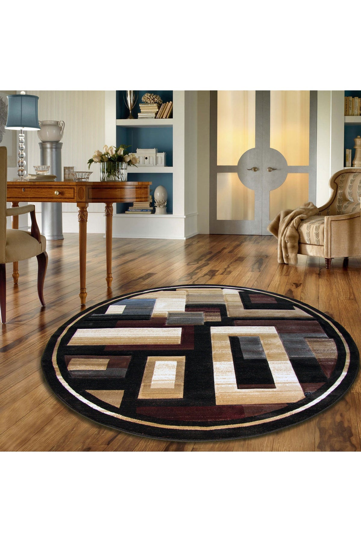 Pisa Contemporary Square Pattern Rug A056A-Black | Buy Rugs Online ...