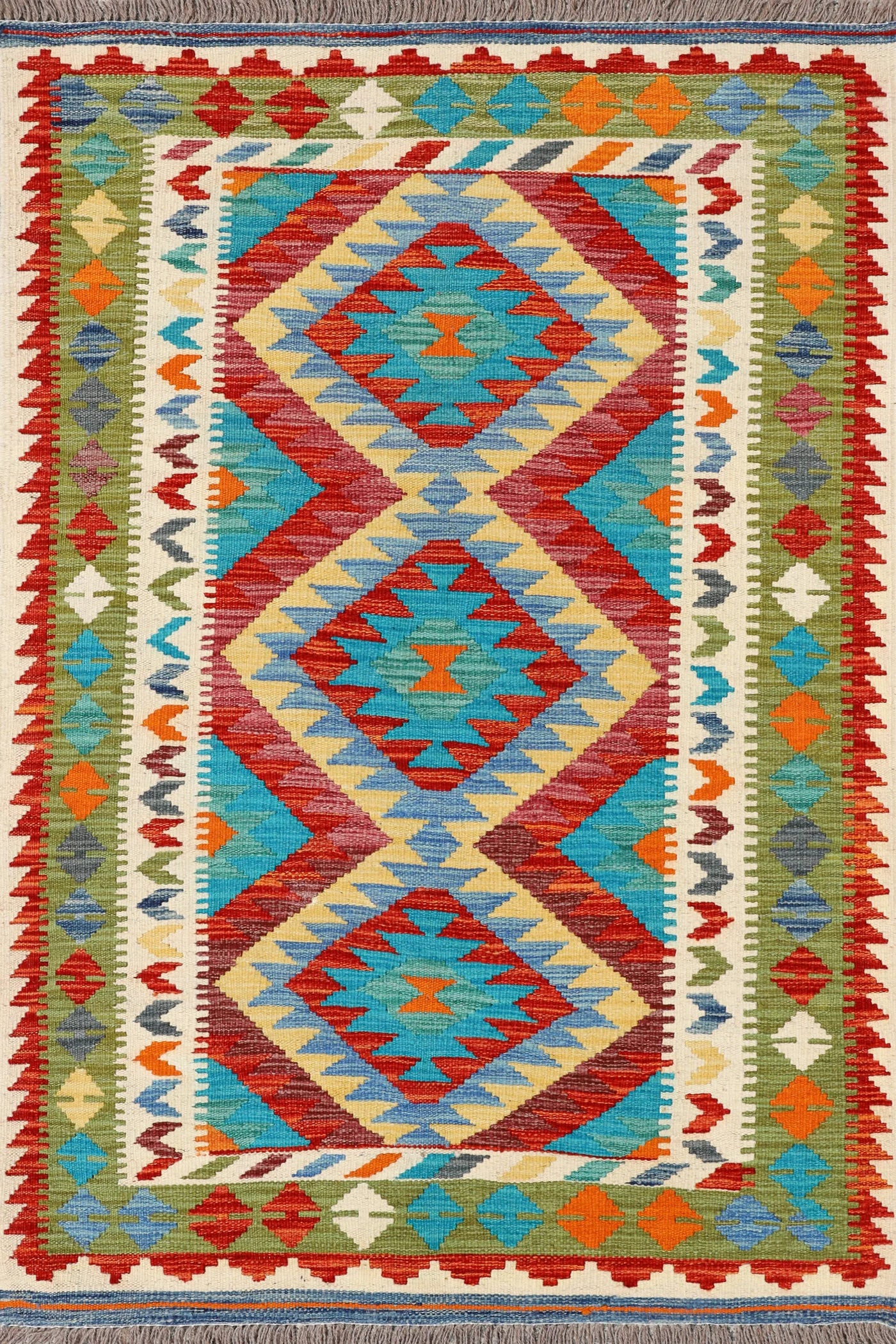 Afghan Kilim Zari Hand Knotted Rug - 152x100 cm