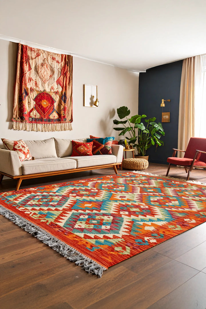 Kilim Zari Hand Knotted Rug 150x105 cm | Buy Rugs Online | Cyrus Rugs